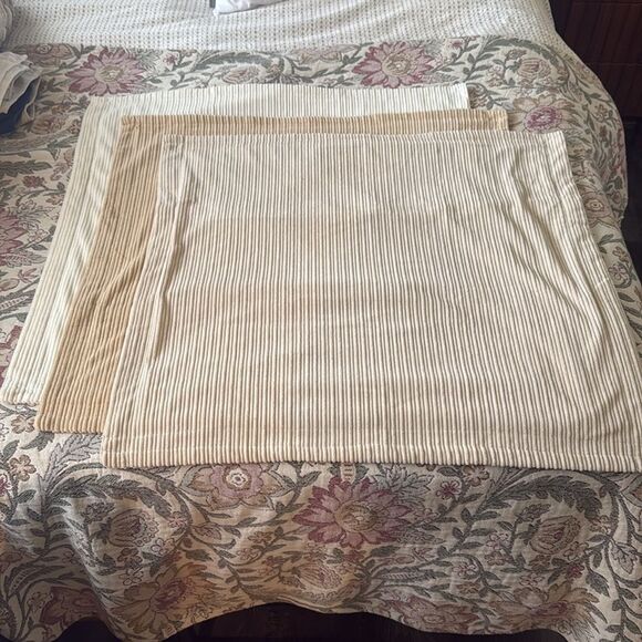 Macys | Coco Top 3 Set Corduroy Ribbed Pillow Covers 24x24 white, beige & camel - Picture 4 of 6